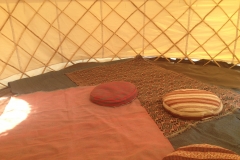 round bean bags on persian rugs