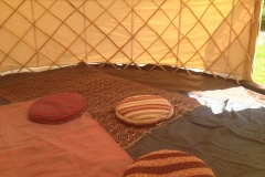 round bean bags on persian rugs