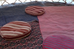 round bean bags on persian rugs